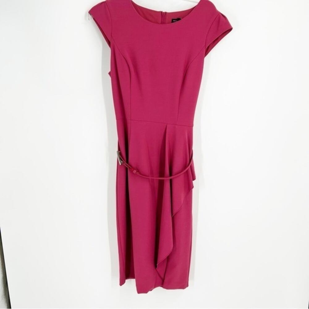 WHBM Berry‎ Color Belted Career Shift Dress Size 6